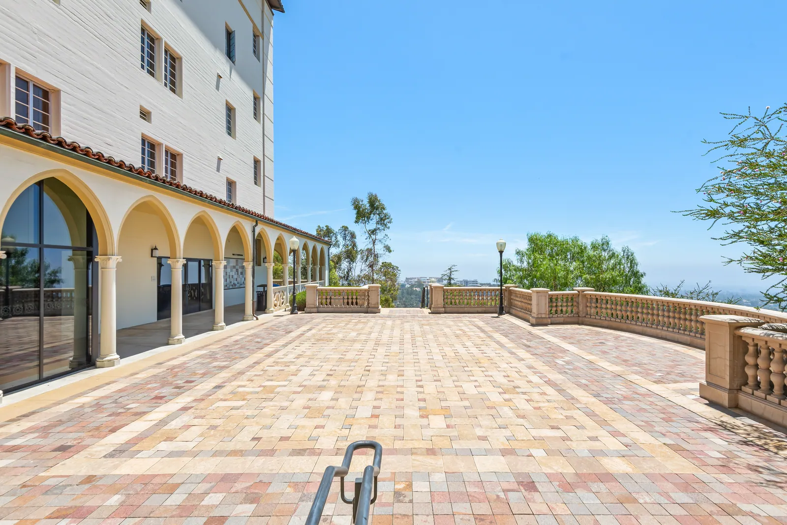 William H. Hannon Plaza with views across Los Angeles