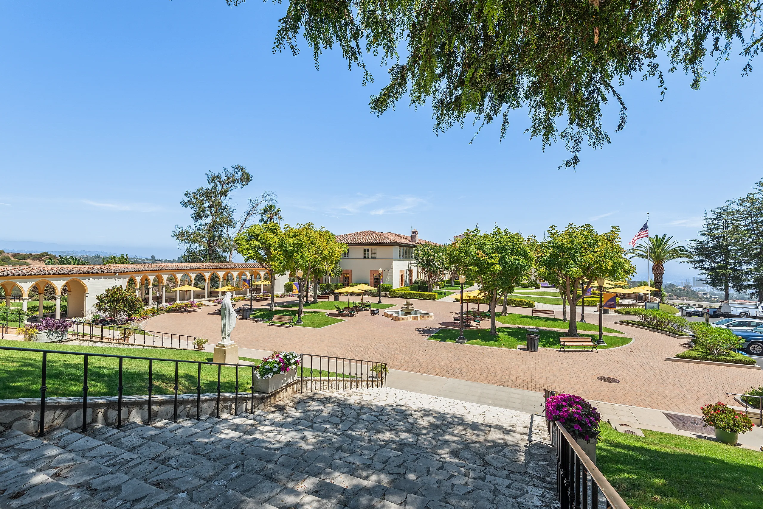 Overlooking The Circle at Mount Saint Mary’s University Chalon Campus with the Los Angeles horizon beyond