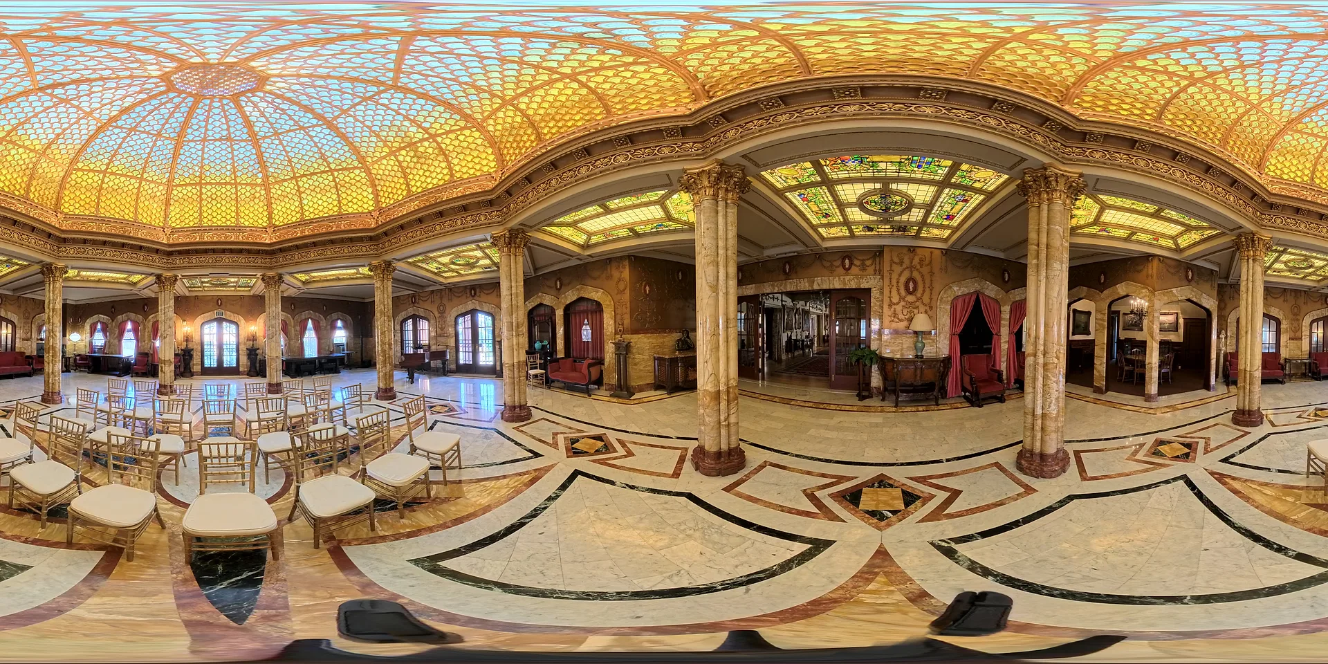 360-degree preview of The Pompeian Room at The Doheny Mansion